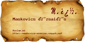 Maskovics Ézsaiás névjegykártya